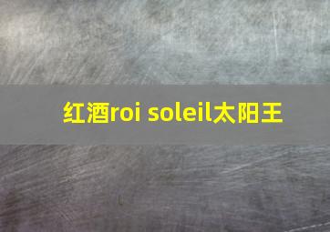 红酒roi soleil太阳王